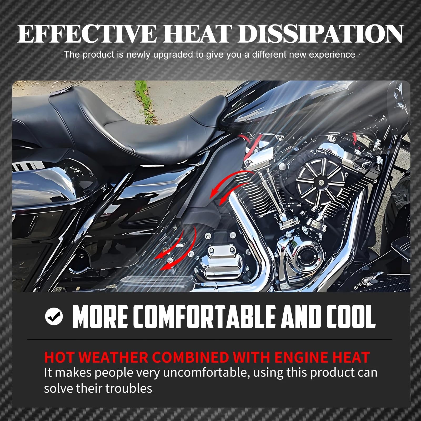 Wentylator chłodnicy Wentylator silnika Deflektor powietrza wentylatora motocyklowego, rama środkowa, pasuje do Harley Touring 2017-2024 Electra Road Glide Limited FLTRK