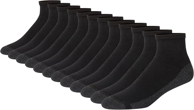 Pack de 8 pares de medias altos Hanes para hombre, medias tobilleros con absorción de humedad Max Cushion para hombre, hasta el tobillo acolchados