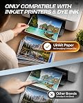 Uinkit 200 Sheets Double Sided Photo Paper Glossy 8.5x11 54lbs Inkjet for Dye Ink 200Gsm Value Bulk Pack Picture 8.5 x 11 9.5Mil for Inkjet Printing Printer