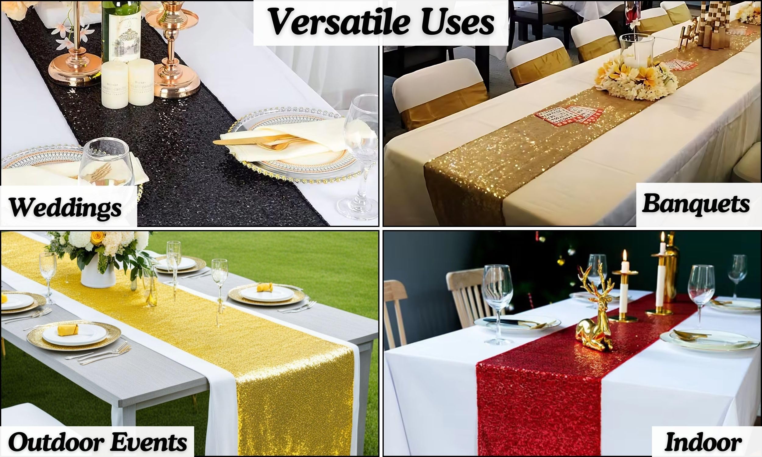Elegant Event Essentials, Sequin Party Long Table Runner, for Spring Party Wedding, Reception, Banquet - Image 4