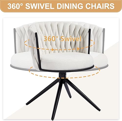 Miniatura 5 de BFZ Juego de 2 sillas de comedor de terciopelo, sillas de comedor tapizadas giratorias con respaldo copetudo, sillas de cocina modernas, sillas