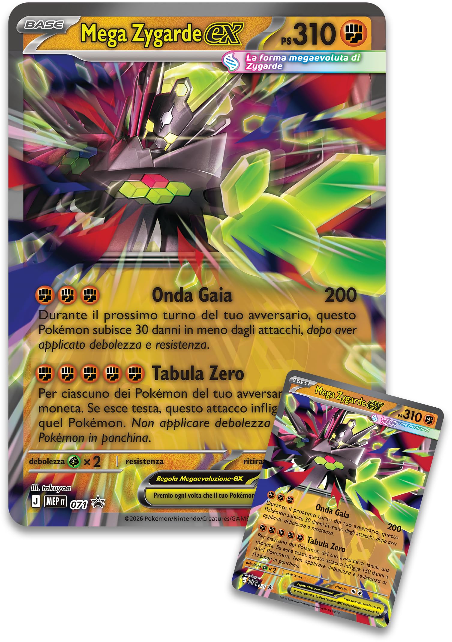 Pokémon: collezione premium Mega Zygarde-ex del GCC Pokémon (una carta promozionale, una carta lenticolare gigante, un adesivo e otto buste di espansione), Edizione in Italiano