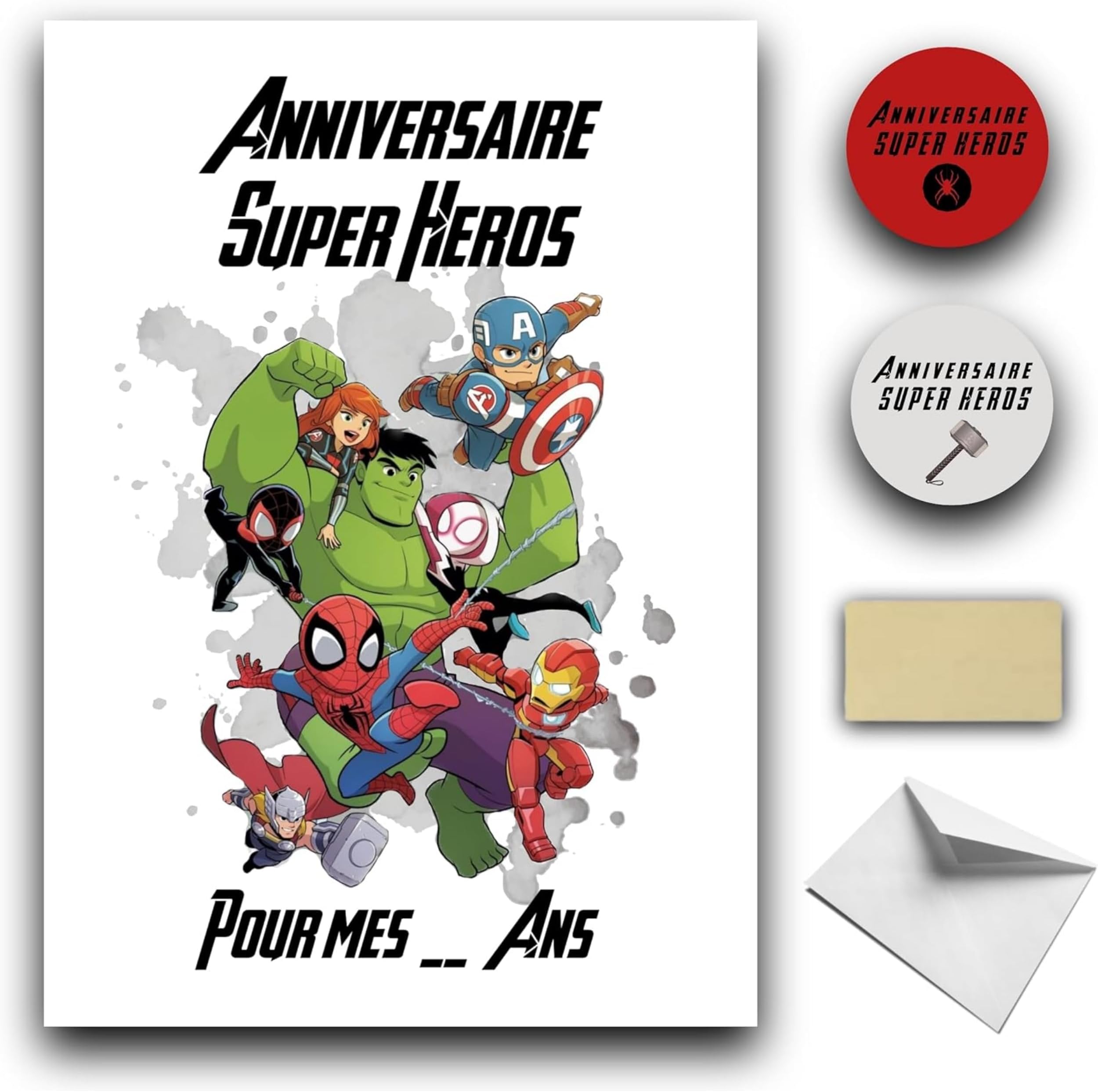 Kit 10 Cartes D'invitation Anniversaire à Gratter Thème Sirène - 10 Cartes, Enveloppes, Stickers Et Autocollants Dorés - Personnalisable