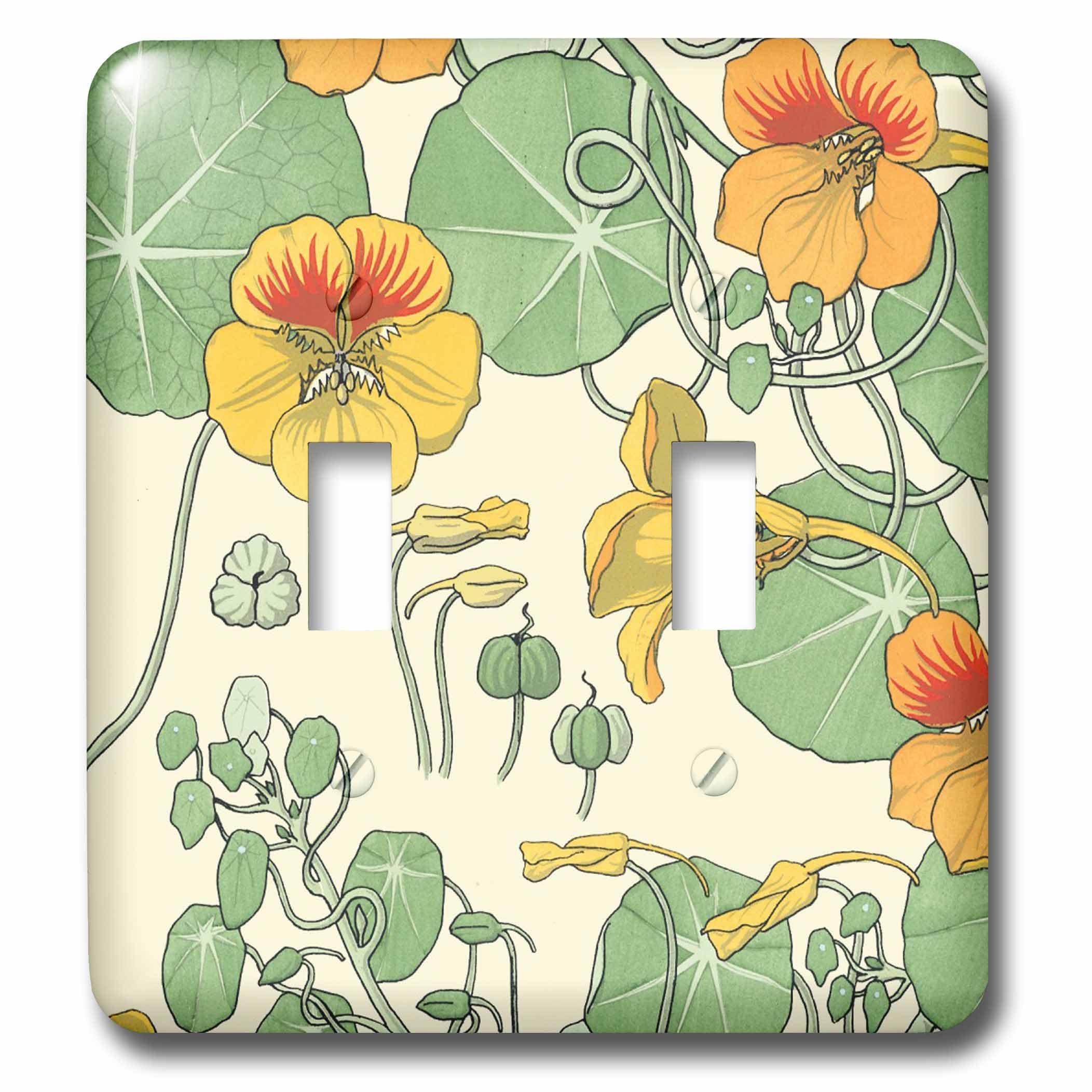 Interrupteur à bascule double vintage floral pour sublimer votre salon rétro