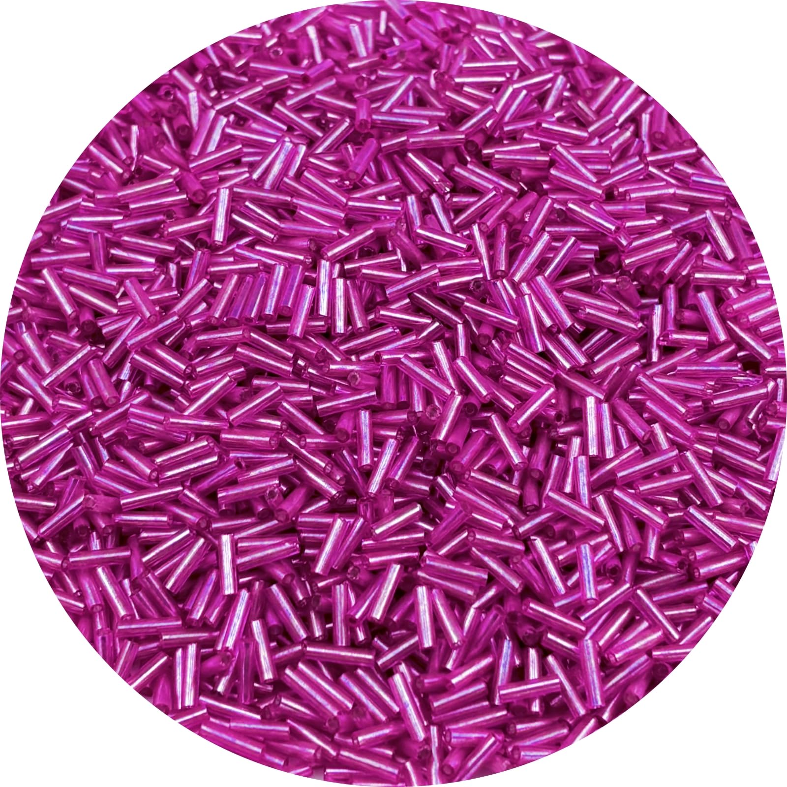 YHYPOCI 90g Glass Bugle Beads 7x2mm Embroidery Tube Glass Spacer Bulk Small Craft Long Beads for Necklaces Bracelets Earrings DIY Jewelry Making(Rose