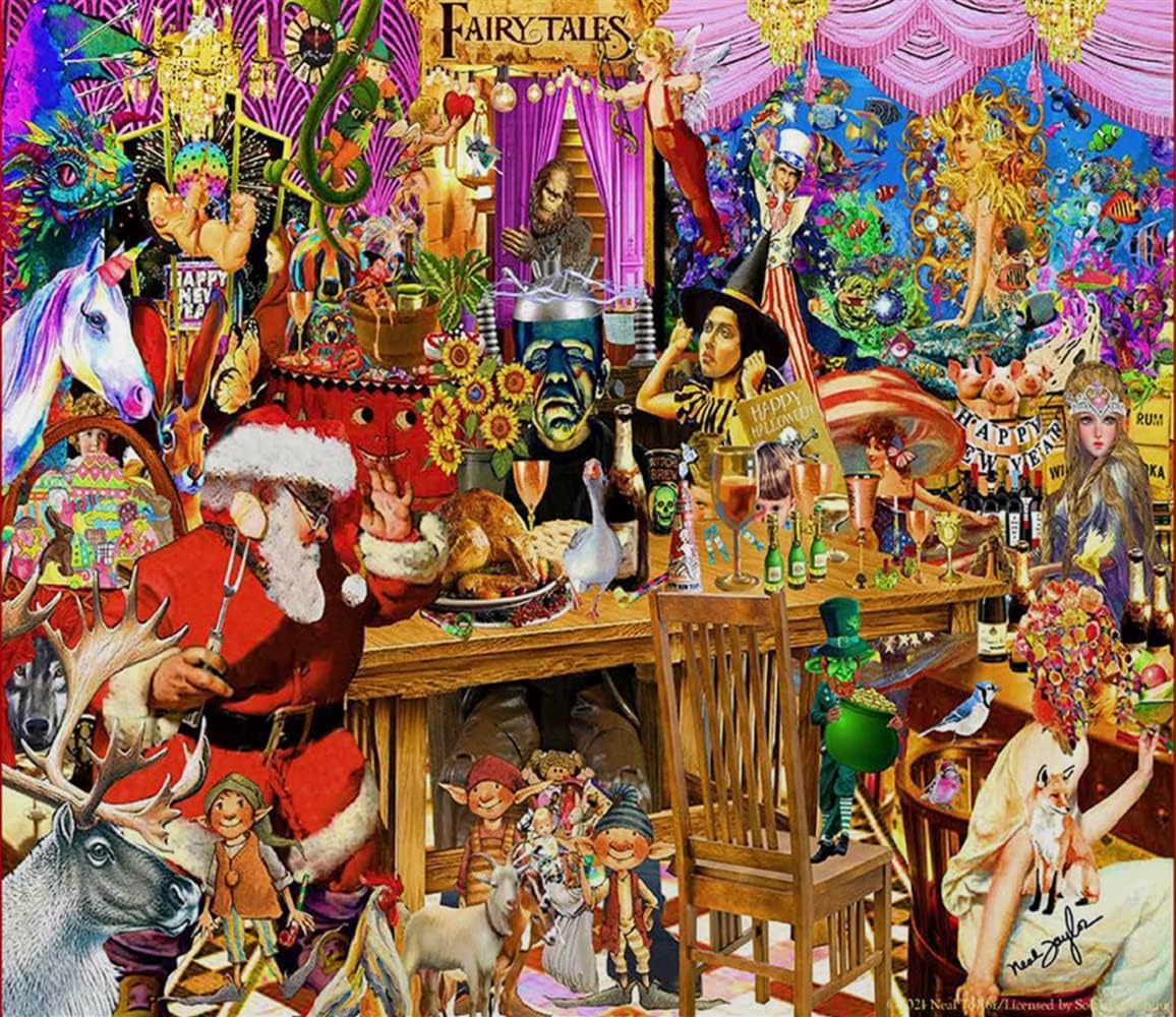SUNSOUT INC - Fairy Tale Collage - 1000 pc Large Pieces Jigsaw Puzzle by Artist: Neal Taylor - Finished Size 27" x 35" Christmas - MPN# 61516