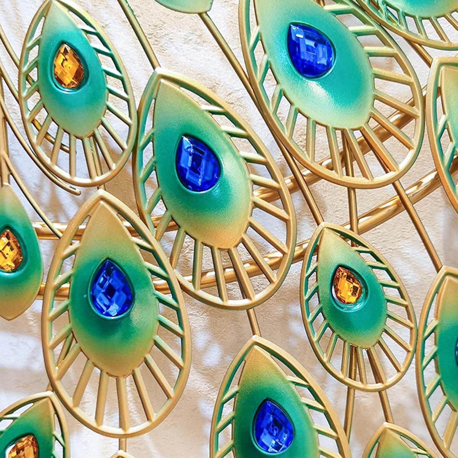 Large Peacock Wall Clock Non-Ticking Silent, Creative 3D Luxury Big Peacock Wall Clocks for Living Room Bedroom Dining Room Decor