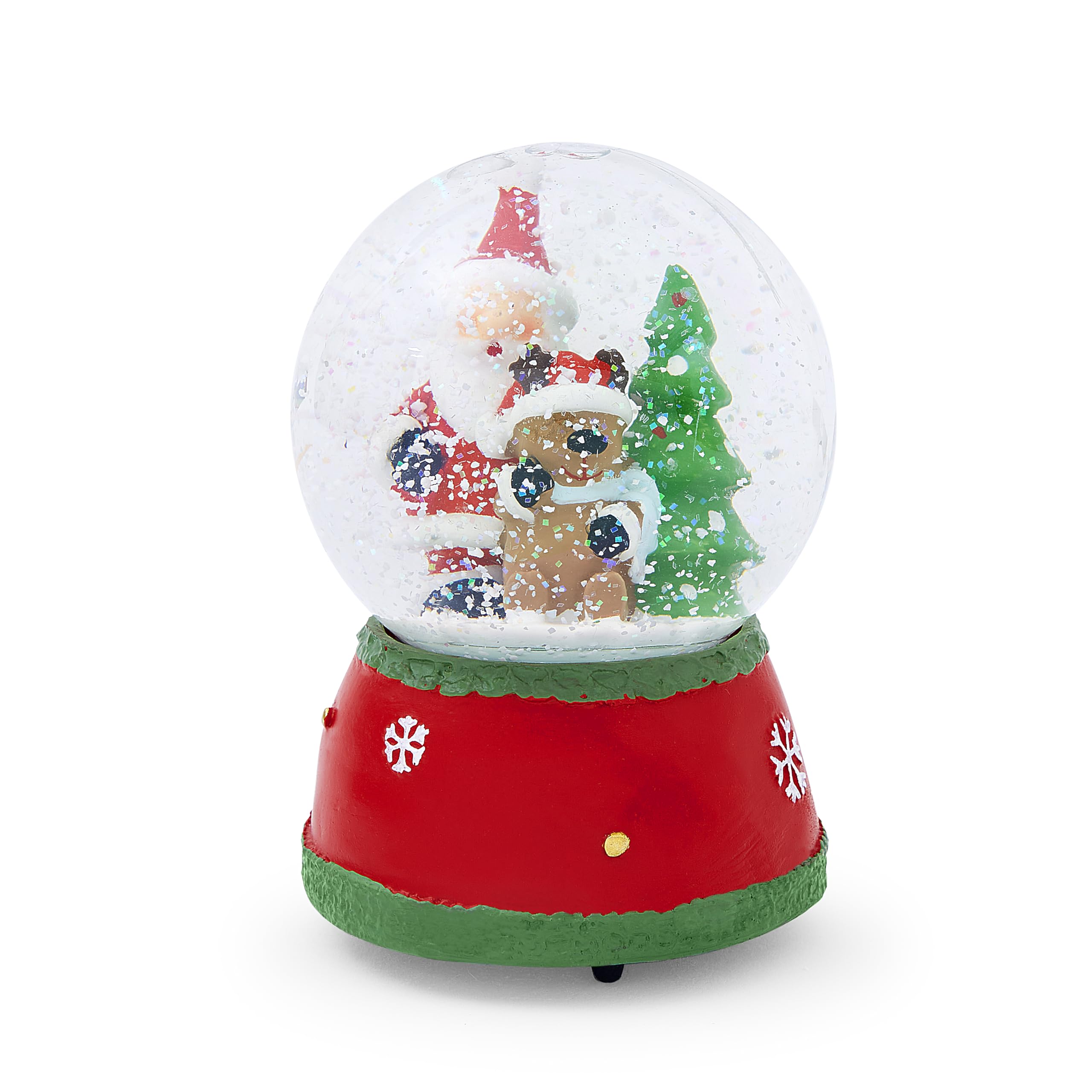 Mousehouse Gifts Multicolor - Christmas Snow Globe With Musical Santa & Rudolph, Glass Musical Globe For Family Joy