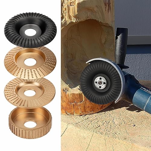 Miniatura 7 de TOOVEM - Juego de discos de tallado de madera, amoladora universal para amoladora angular de 4 o 4 12 pulgadas con eje de 58 pulgadas, disco de