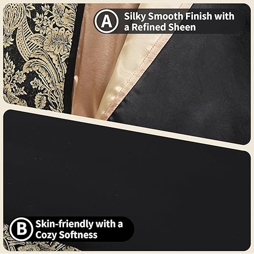 Miniatura 6 de SahSahCasa Juego de edredón de lujo de 7 piezas, cama en una bolsa, tamaño Queen, juego de ropa de cama jacquard sedoso y esponjoso con falda de