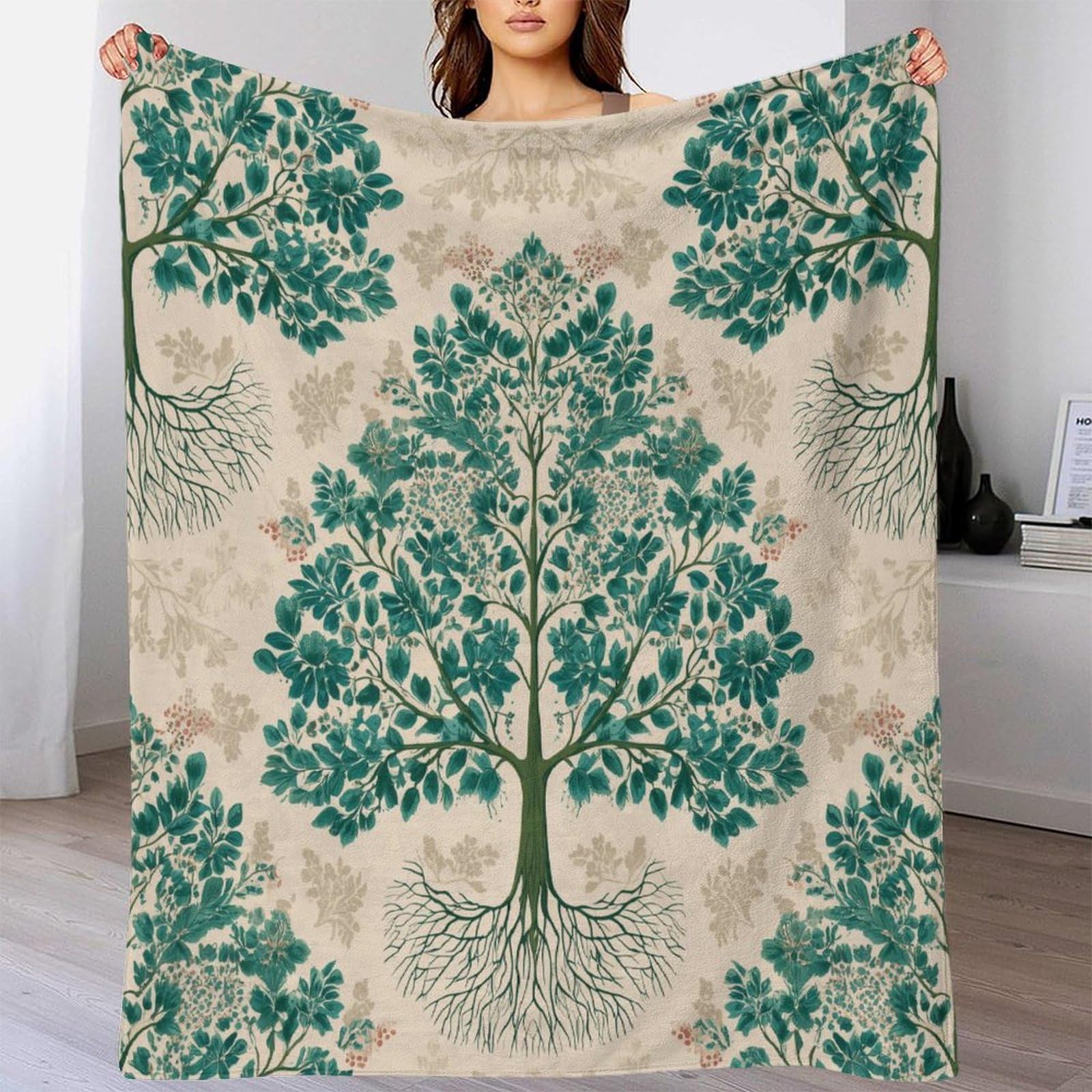 Tree Roots, Stile Medievale Manta Estampada 3D Colcha De Diseño Ropa De Cama De Microfibra Suave Y Cálida Sofá Ropa De Cama 80x90inch(200x230cm)