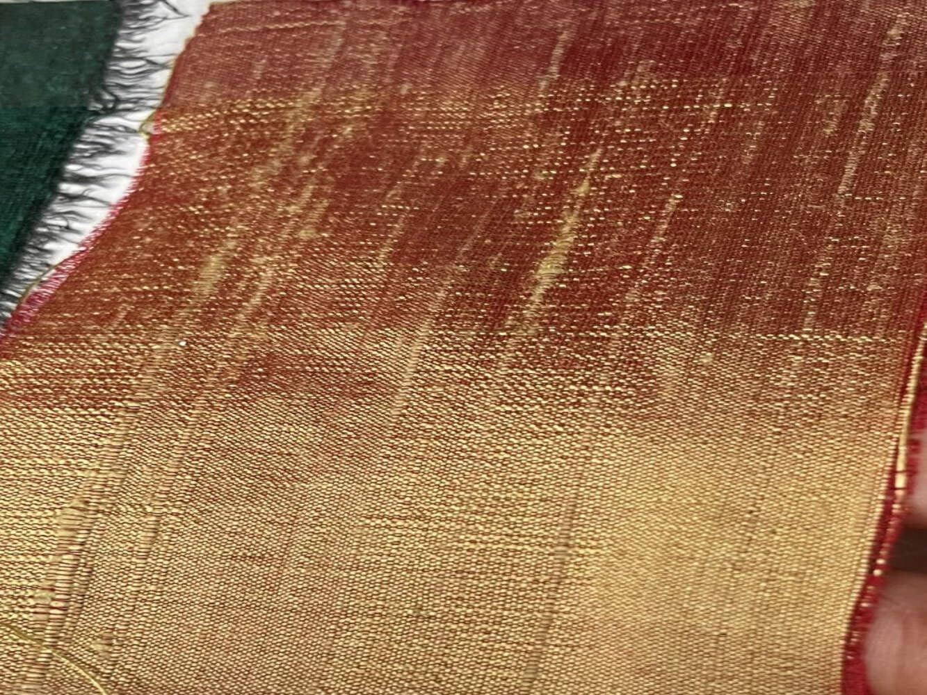 100% seda pura Dupioni dorado x rojo 108 pulgadas de ancho con slubs tela seda