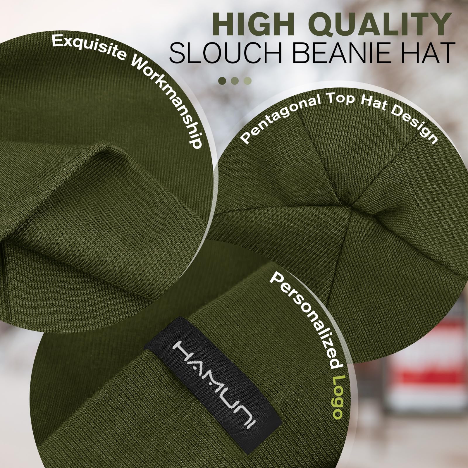 HAMUNI Slouchy, berretto da donna, comodo, in cotone, a doppio strato, morbido, antivento, sottile, classico, alla moda, perfetto per l'uso quotidiano e le mezze stagioni