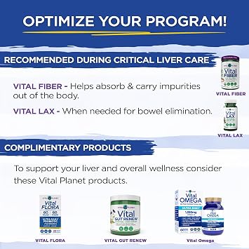 Vital Planet Critical Liver Care Liver Cleanse Detox & Repair Daily Support with Milk Thistle, NAC Supplement N-Acetyl Cysteine, Dandelion, Turmeric, Berberine, Alpha Lipoic Acid, TMG, 90 Capsules
