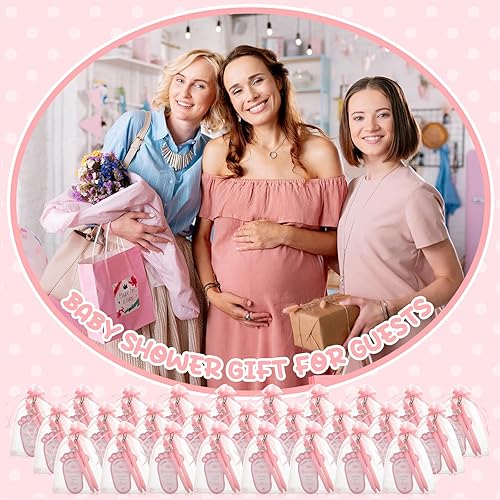 Miniatura 7 de Ctosree 250 piezas de recuerdos de baby shower, incluye bolígrafos de baby shower, llaveros de ángel, bolsas de organza, tarjetas de agradecimiento
