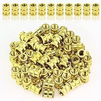 Vista 21 de 100 piezas de insertos de tuerca de latón, insertos roscados moleteados, piezas de incrustación, tuercas de incrustación, tuercas de latón de rosca