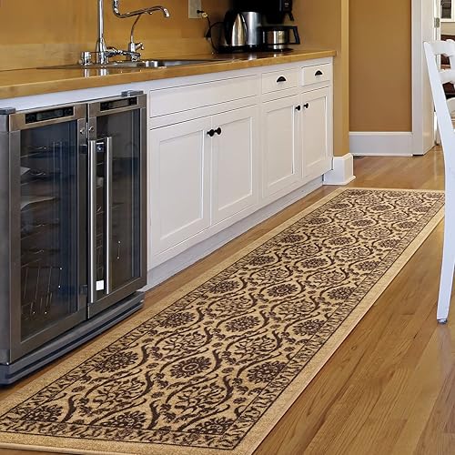 Miniatura 139 de Antep Rugs - Alfombras antideslizantes (antideslizante) 4 x 6 con parte trasera de goma floral geométrica de bajo perfil para interiores