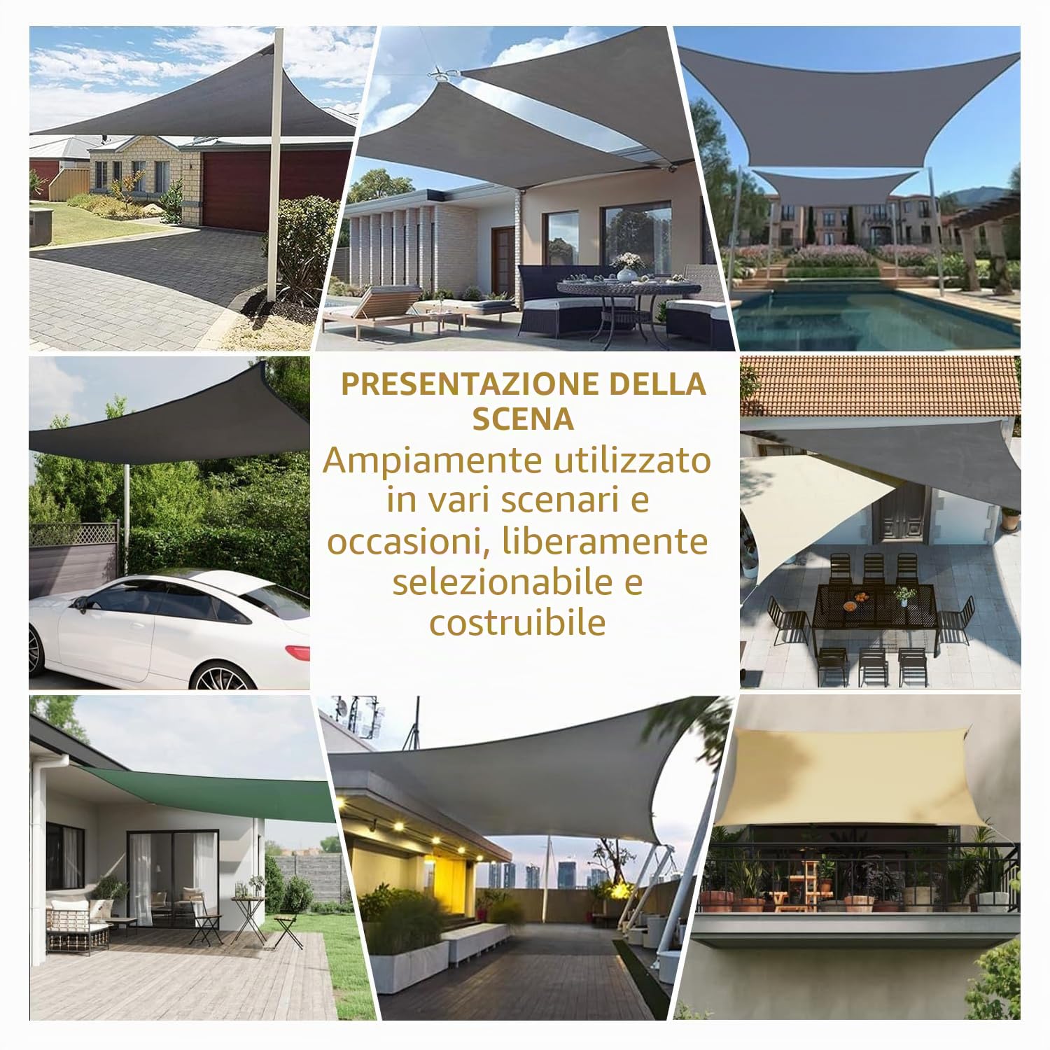 Sichtschutz Vela ombreggiante Impermeabile Triangolare 2x2x3M,Tenda a Vela Giardino,90% Resistente ai Raggi UV con Kit di Fissaggio Professionale per Esterno, Giardino Terrazzo-Grigio Scuro