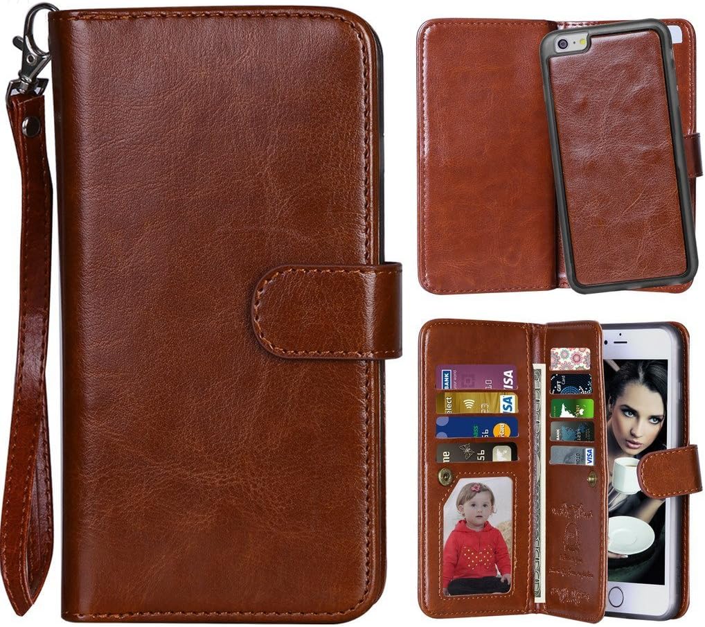 Vofolen 2 in 1 Case for Protective Hard Shell Magnetic Detachable Slim Back Cover Brown
