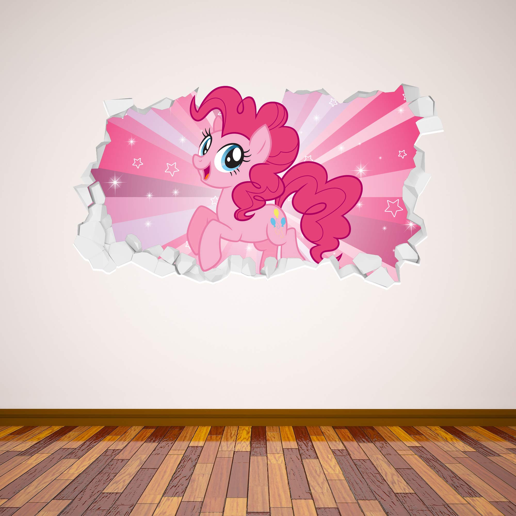Beautiful Game My Little Pony Wall Sticker - Pinkie Pie Broken Wall Decal Art Vinyl Mural Kids Gift (90cm width x 45cm height)