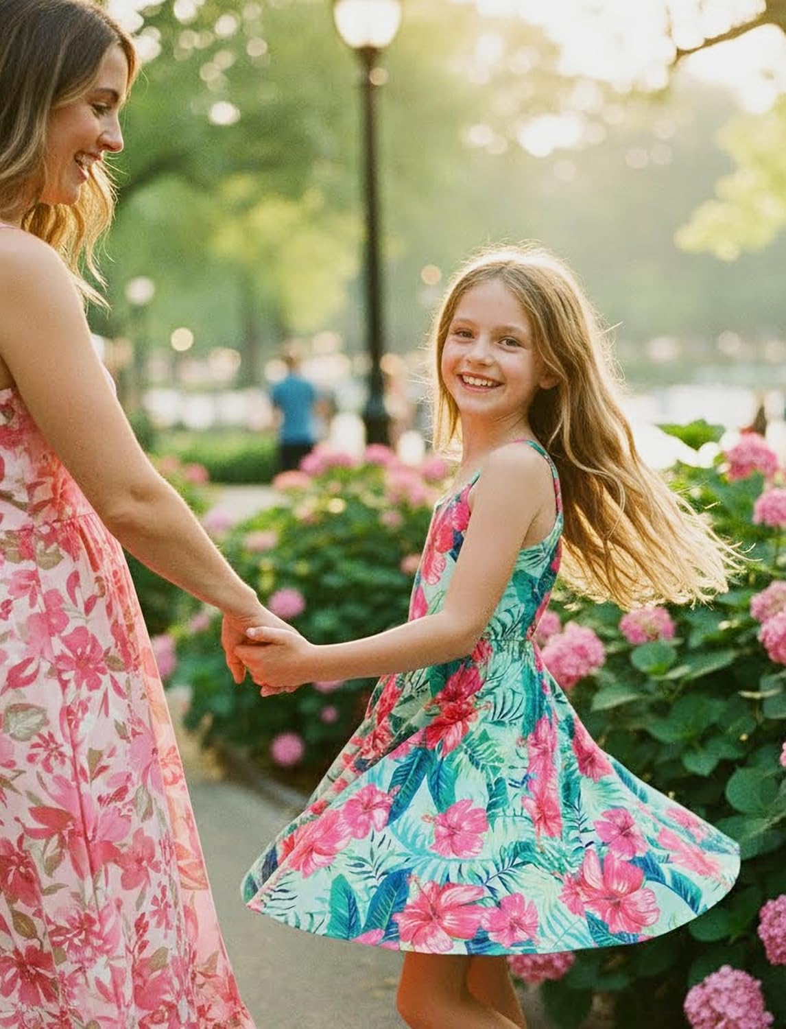 PATPAT Girls Hawaiian Dress Toddler Dresses for Kids Little Girl Floral Casual Spaghetti Strap Bowtie Sundress 2-7 Years - Image 3