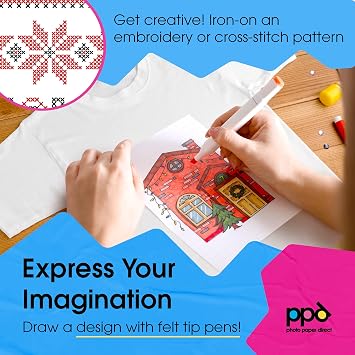 PPD 100 Sheets 8.5x11 - Inkjet Iron-on Heat Transfer Vinyl Paper for White & Light Fabric and T-Shirts - Premium - PPD-1-100