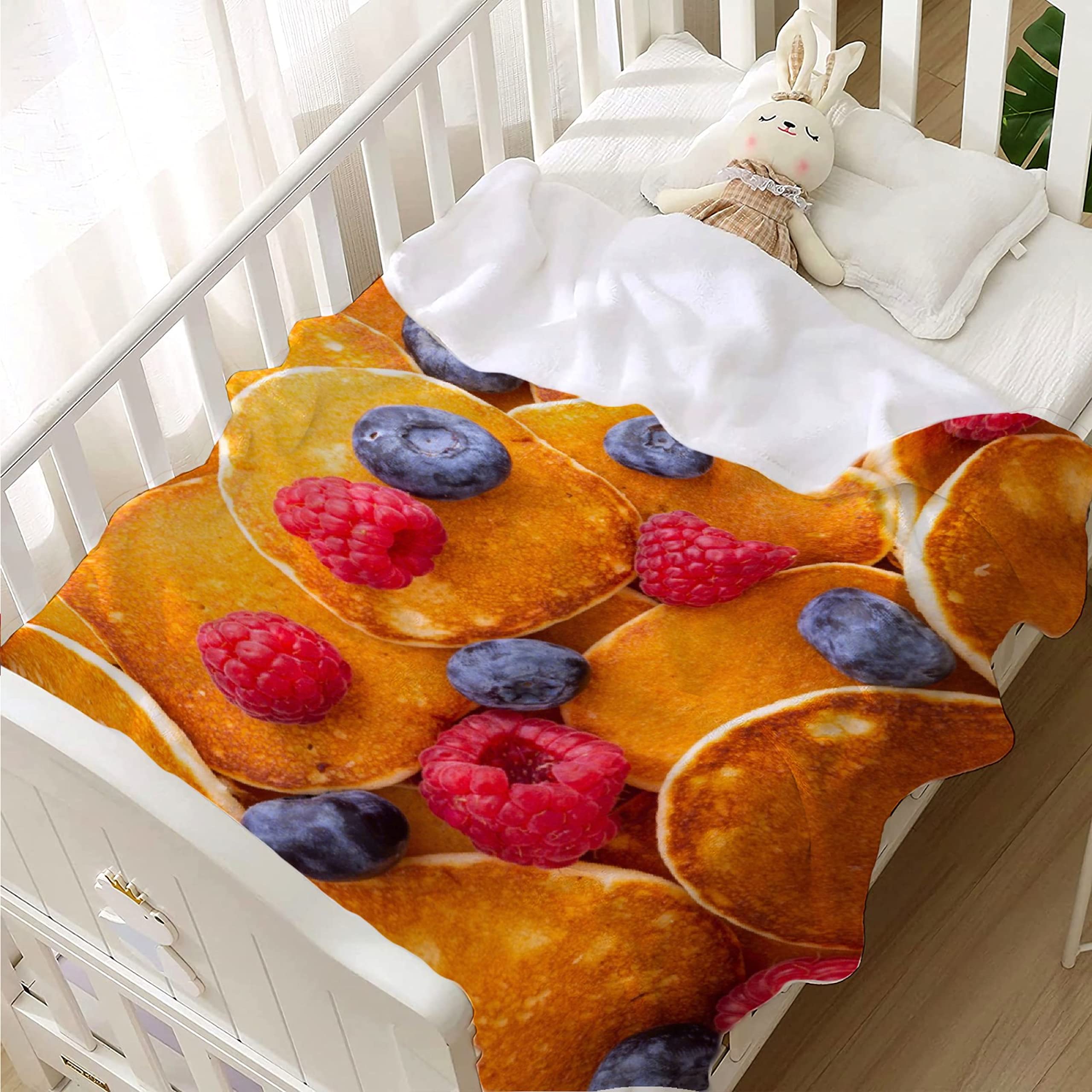 Todeyya Pancakes Super Soft Warm Toddler Throw Blanket, Newborn, Infant Nursery Blanket for Stroller, Crib All Season XS 30x40 in for Pet/Toddler