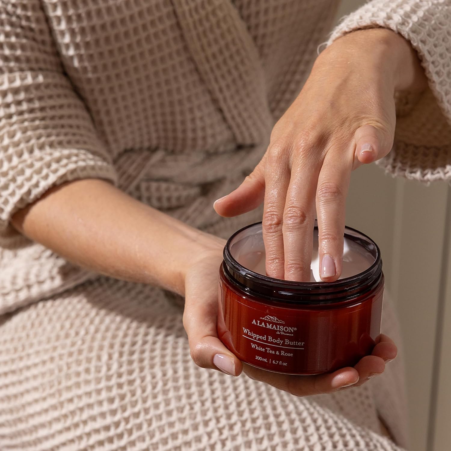 A LA MAISON Whipped Body Butter – Fresh Mint & Verveine – Shea Butter Moisturizer with Argan, Avocado & Jojoba Oils – Ultra-Rich Body Cream for Dry Skin – 6.7 oz – Amber Collection - Image 3
