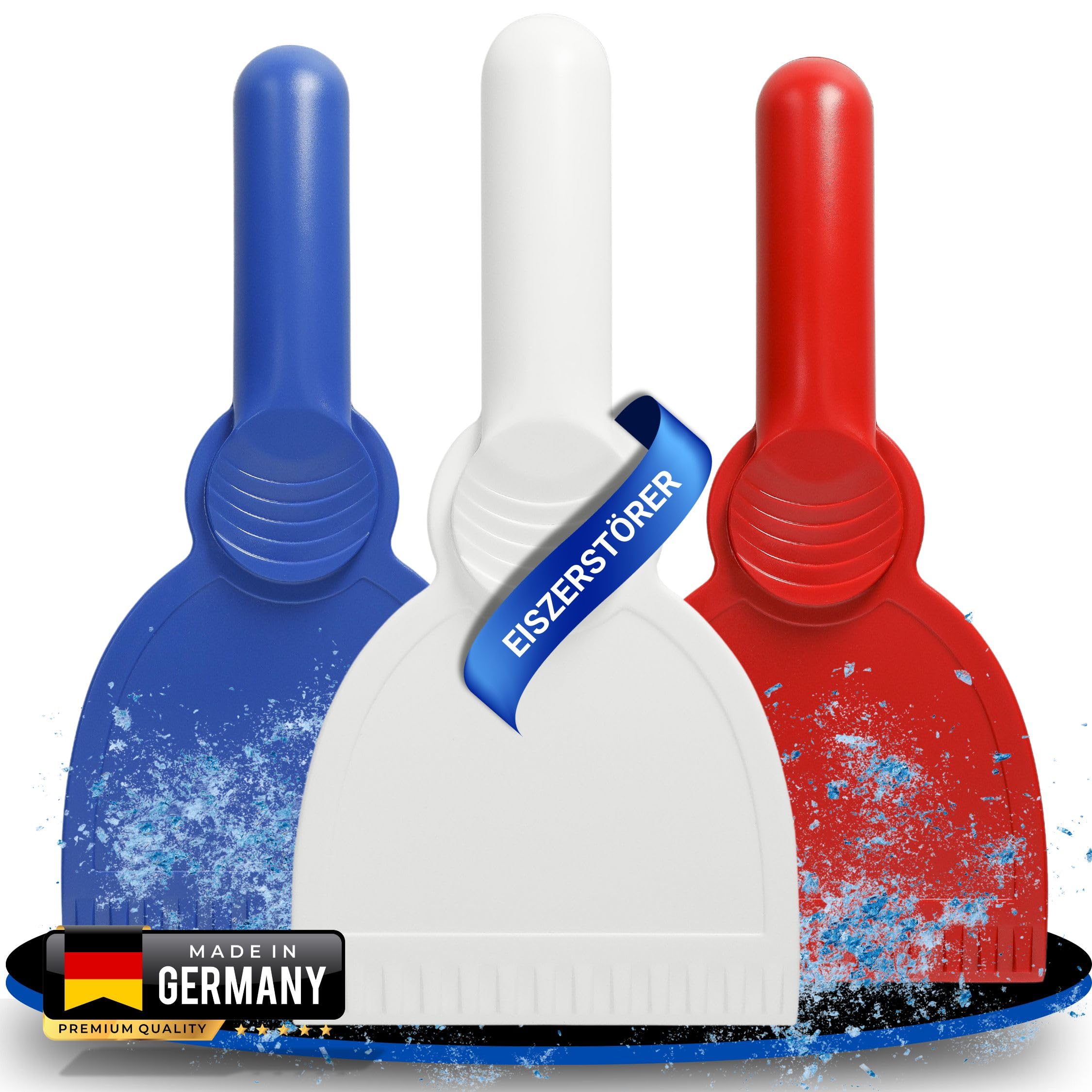 Car Ice Scraper with Handle - Ice Scraper with Non-Slip Handle - Ice Scraper for Effortless and Quick De-Icing - Robust Windscreen De-Icer Car - Car Accessories for Freezing Cold, Colour: White