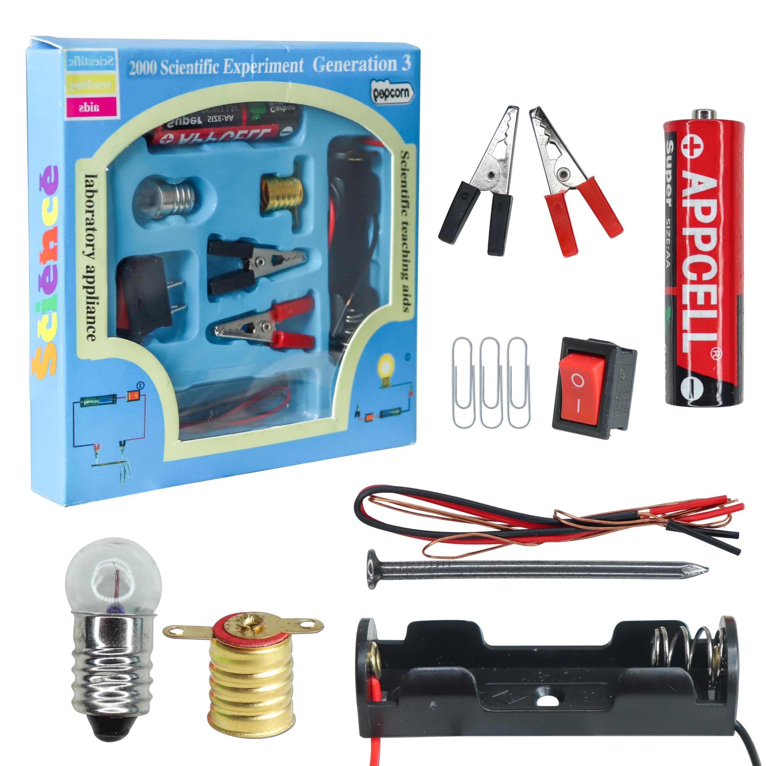 Electronic Spices (10pcs) Science Experiment Kit – Science Kit for Kids, STEM Kit, Electric Circuit Kit with Motor Fan Toy