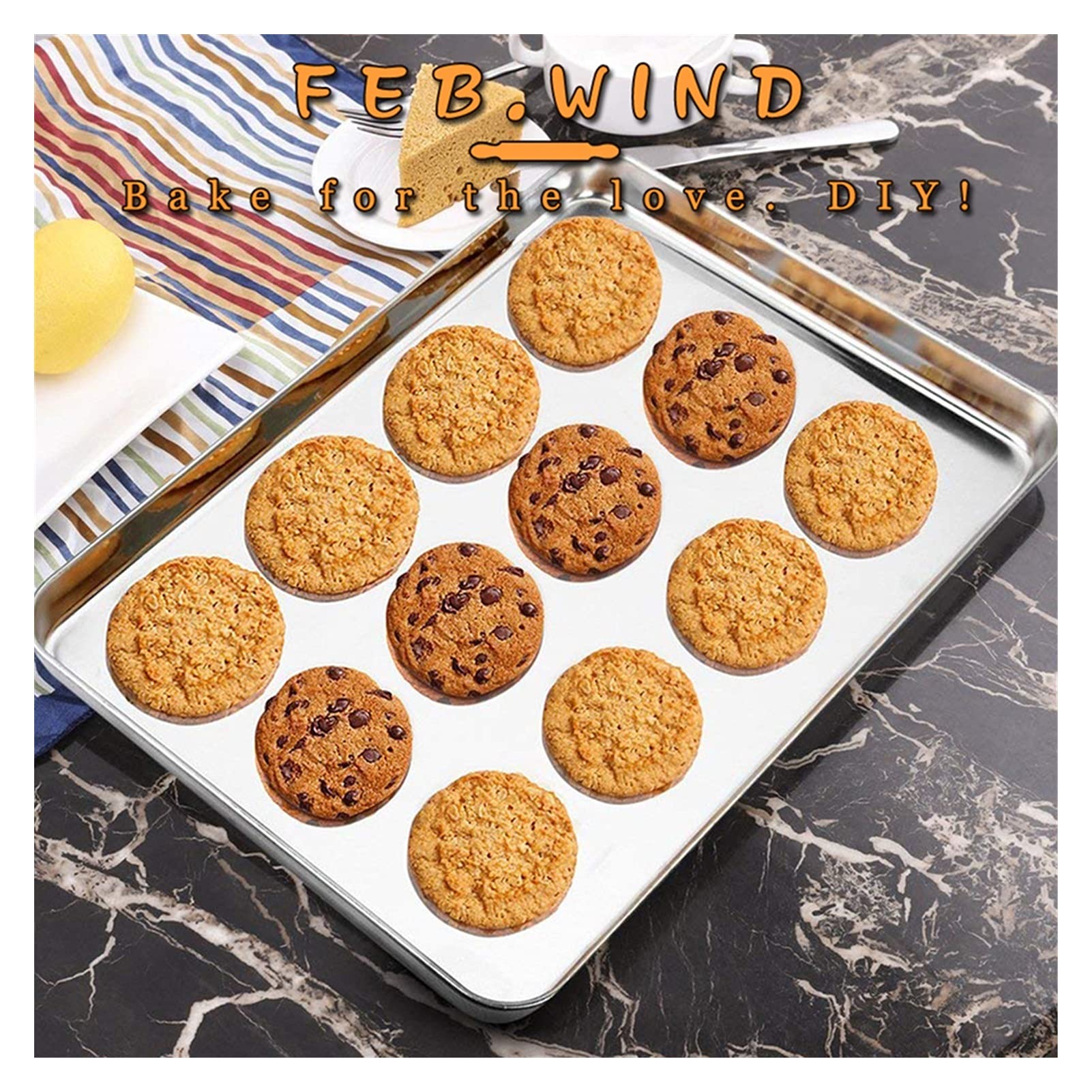 ACiyD Rechteckige Grill-Plätzchen-Backblech-Platte aus Edelstahl mit Küchenhelfer-Antihaft-Pfanne für Ofen, Pfannenkühlregal (Color : L) (XL)