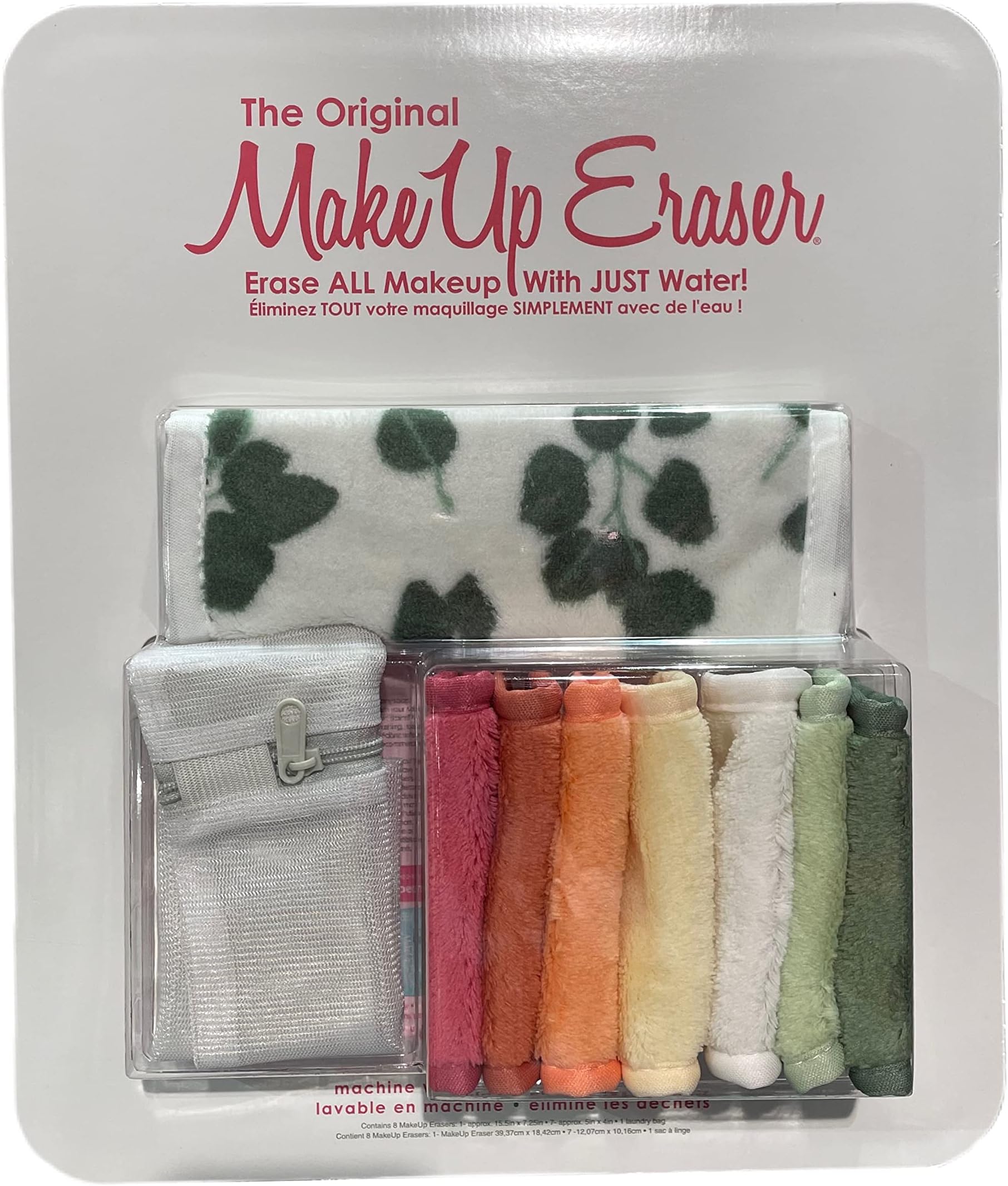 Costco The Original Makeup Eraser 7 Day Reusable and Full Size Set Equal to 3600 Makeup Wipes | 1 Full Size (15.5in x 7.25in) | 7 Minis (4in x 3in) | 1 Laundry Bag