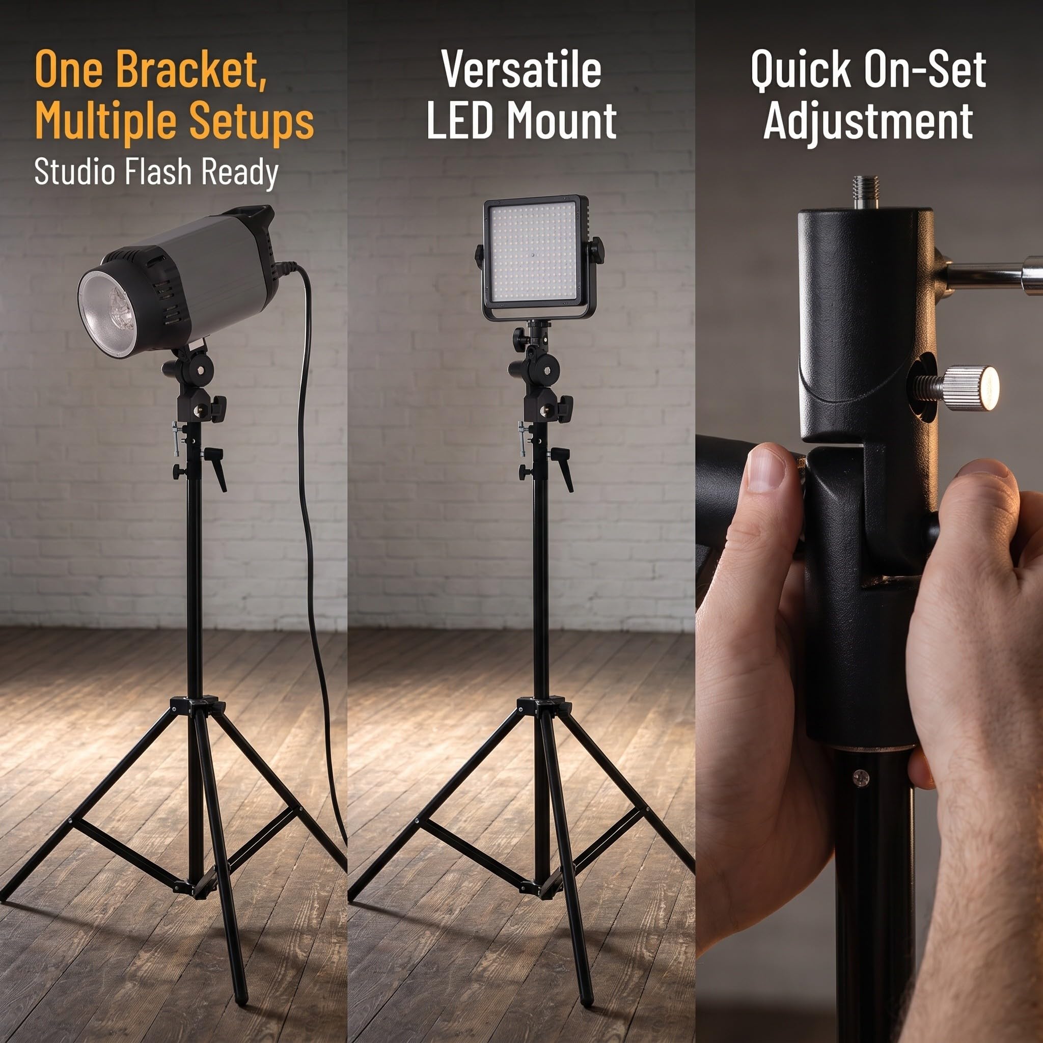 2 supporti per flash da fotocamera, design girevole a 160°