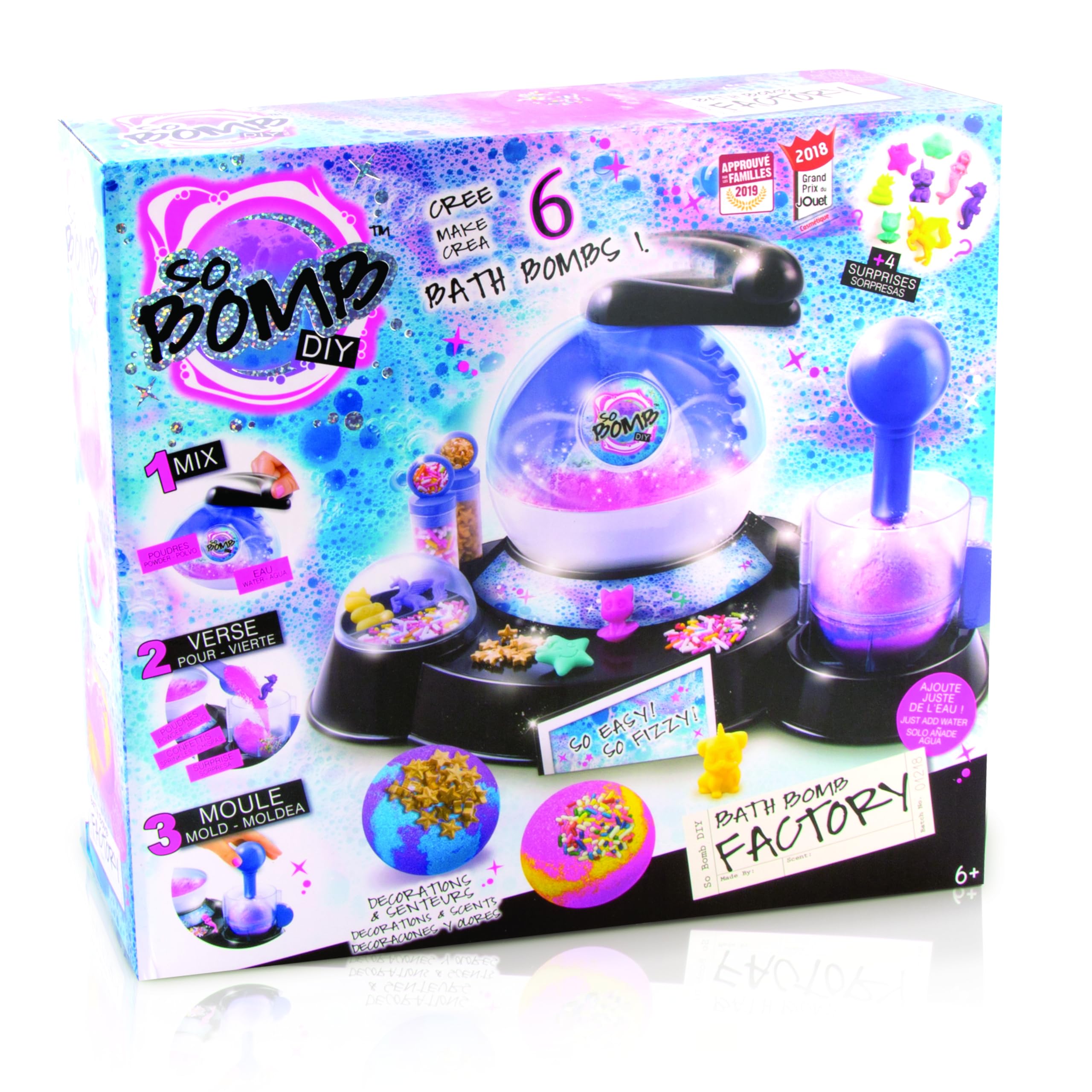 So Bomb DIY Bath Bomb Factory, Original, Everything Included to Make Your Own Bath Bombs, Decorations and Surprise Characters Inlcuded