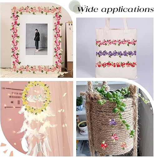 Miniatura 6 de GORGECRAFT Cinta de 5 yardas con ribete de flores, apliques de encaje para manualidades, para vestidos de boda, adornos, decoración de fiesta, ropa,