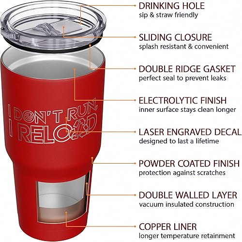 Vista 101 de We The People Holsters - Vaso térmico de 30 onzas, Únete o Muere, Negro