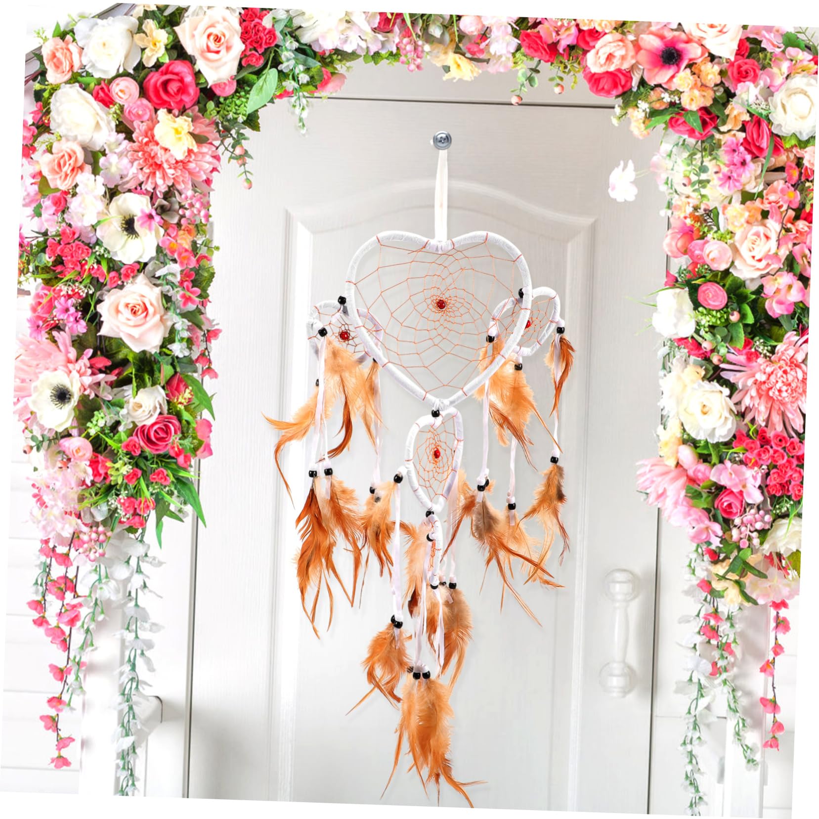 Zerodeko 3stücke Delicate Plume Dreamcatcher Dekoration Für Zuhause Herzförmiger Makramee Mit Federn Für Wohnzimmer Und Schlafzimmer Schafft Eine Romantische Atmosphäre