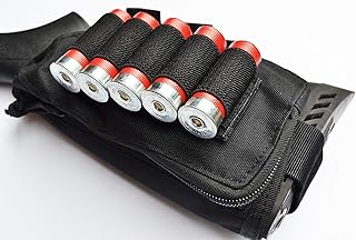 Acid Tactical® Buttstock Shotgun Rifle Shell Holder & Cheek Rest Pouch Molle Black