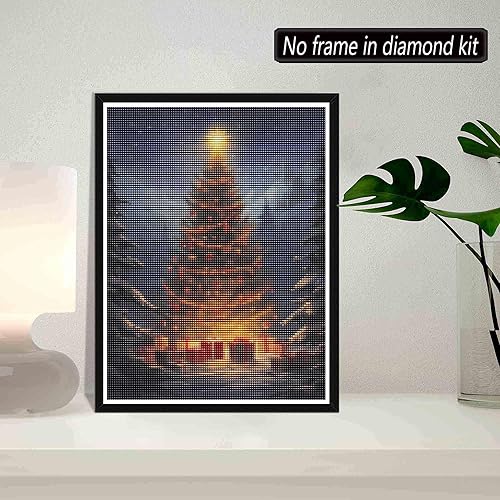 Miniatura 2 de SKRYUIE Kits de pintura de diamantes para árbol de Navidad 5D, arte de diamantes para manualidades, taladro redondo completo, punto de cruz de