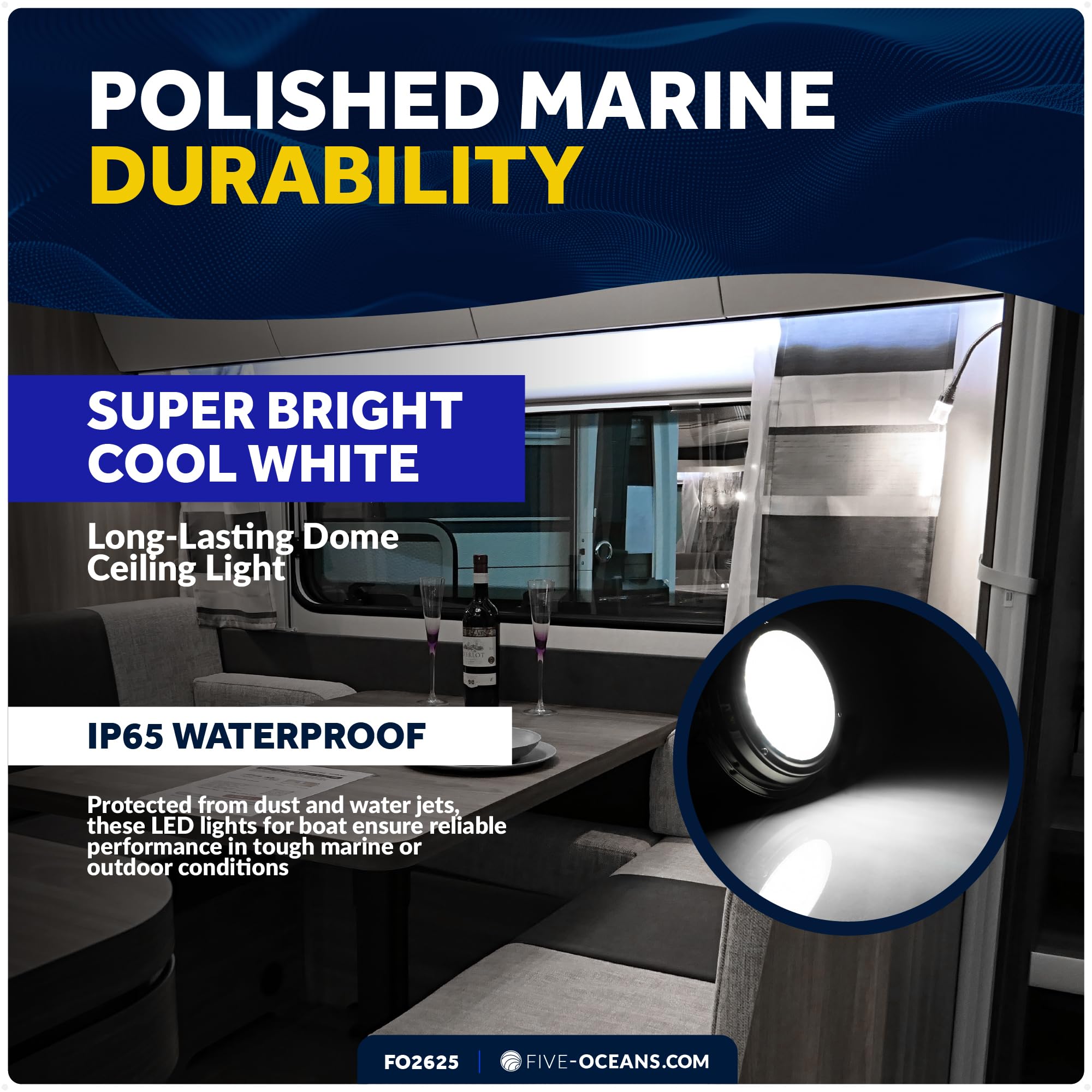 Amazon.com: Five Oceans 6-Inch LED Marine Interior Dome Light