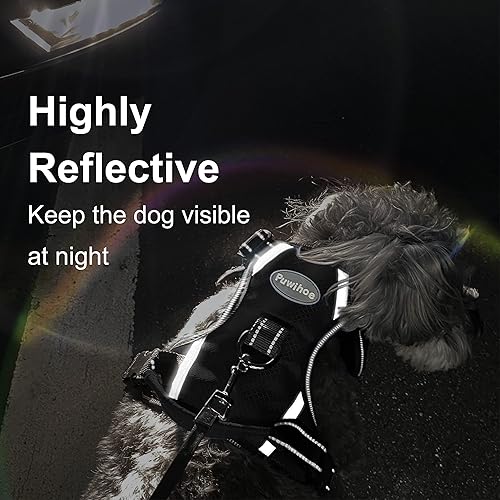 Miniatura 6 de Puwihoe Arnés para perro sin tirones, arnés reflectante para perro con mango de fácil control y clips delanteros y traseros, arnés ajustable