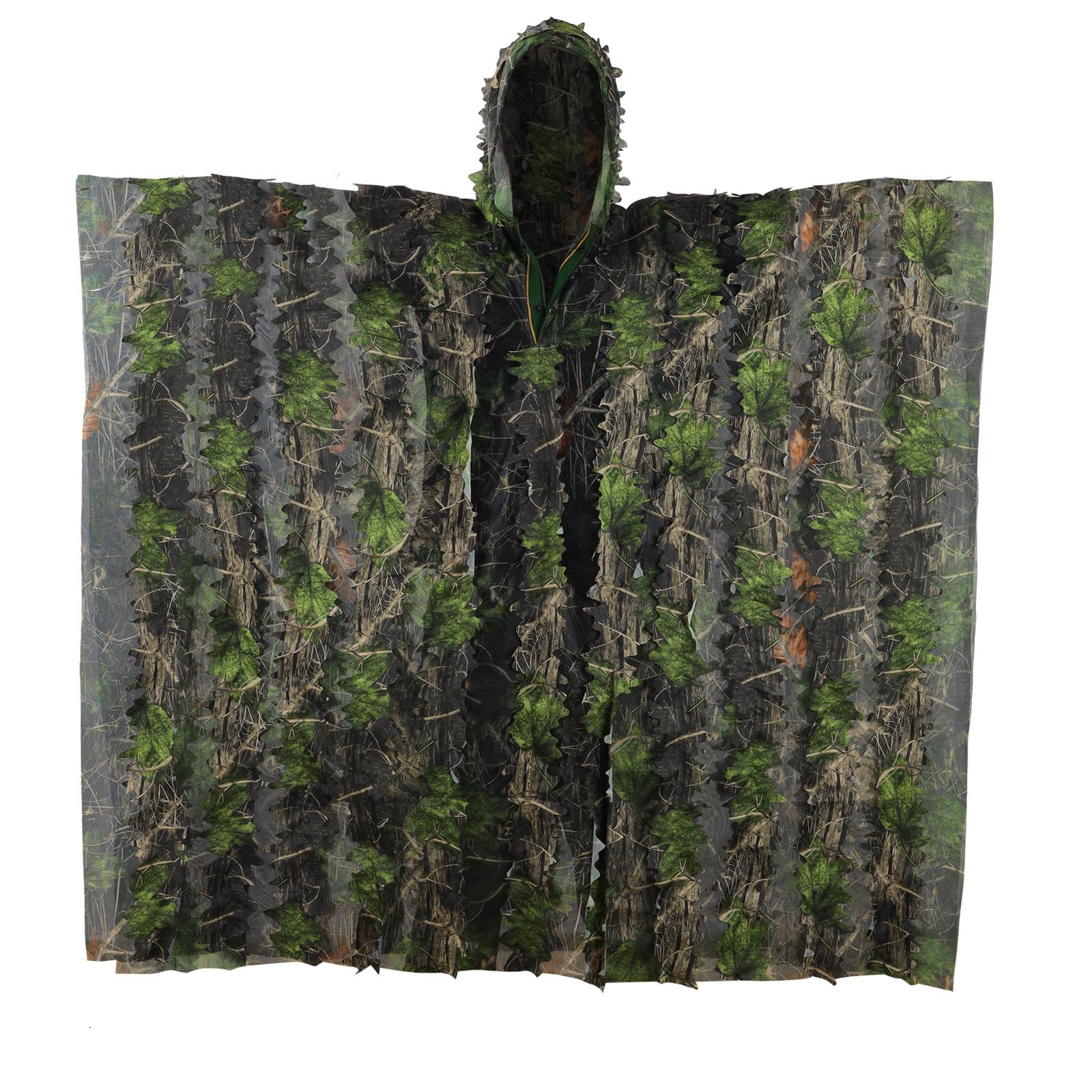 PELLOR 3D-Blätter Ghillie Suit Tarnanzug Ghillie Umhang Schnelltrocknend, Tarnkleidung für Jagd Camping Outdoor Militär Jagd Verdeckt CS Tierfotografie Festschmuck