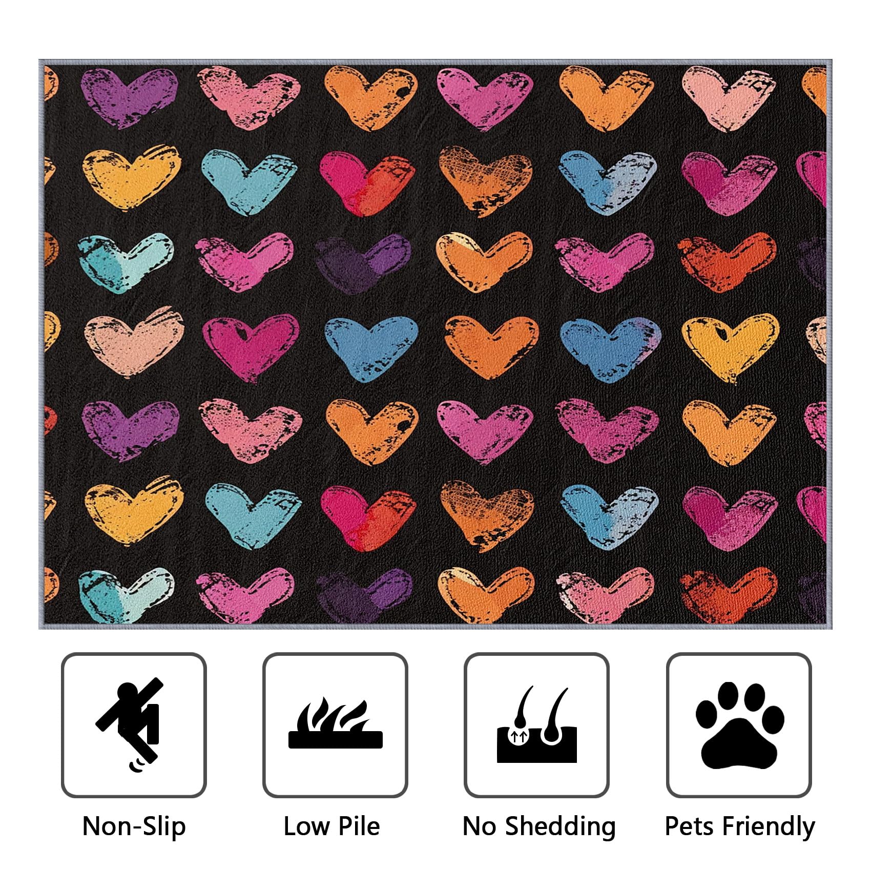 Amazon.com: Yoozitrees Heart Rug for Classroom - 8x10 Rustic Cute