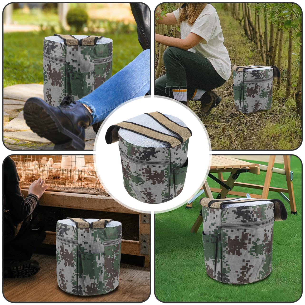 Banco Portátil para Huerto Asiento Cómodo, Taburete de Trabajo para Jardín y Camping, Asiento Multifuncional para Plantar y Actividades al Aire Libre, Recomendado Varios Estilos
