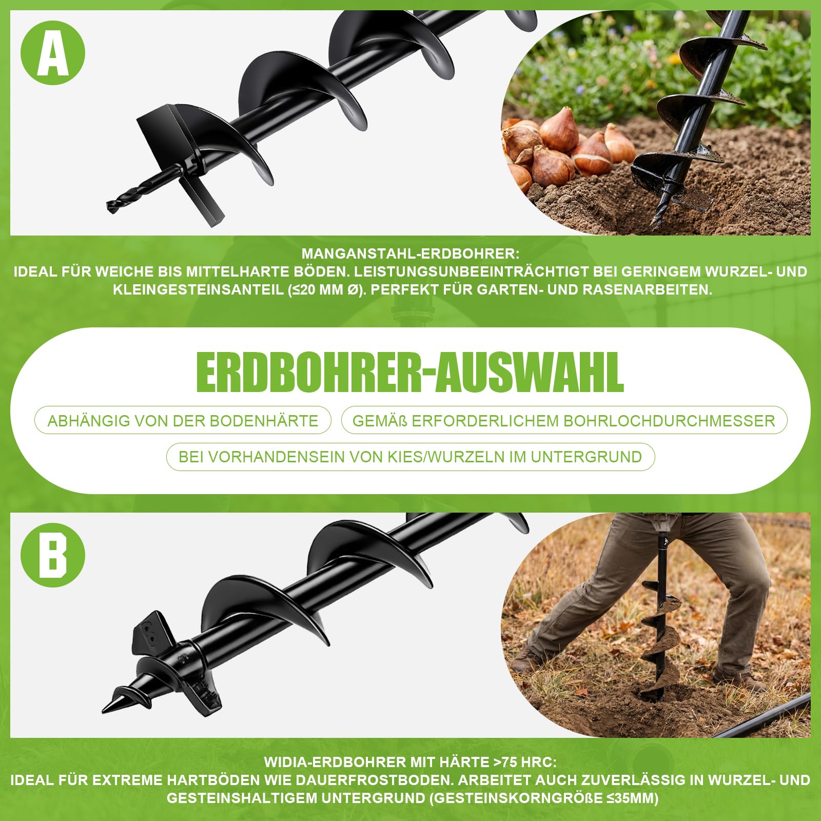 Wiertło do ziemi ze stali wolframowej 150 mm