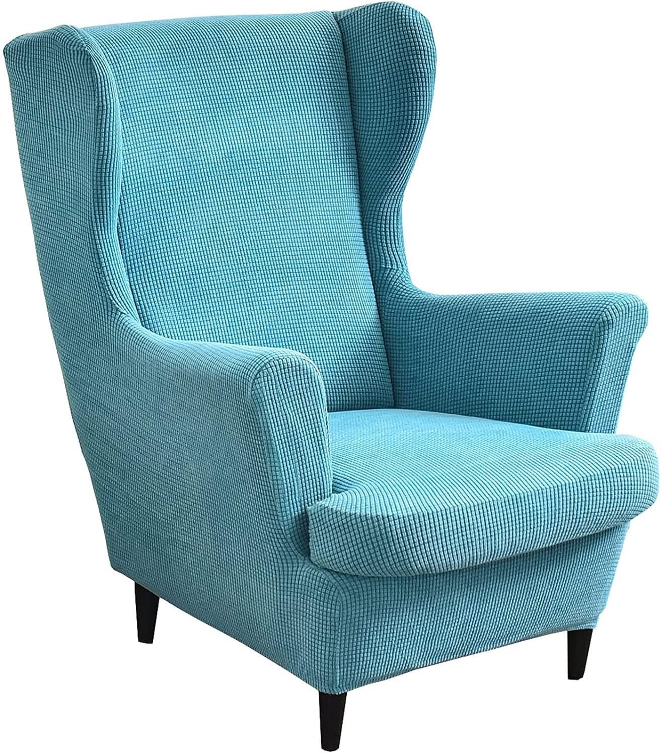 KOFOT 2 Piece Stretch Wingback Chair Cover, Wing Chair