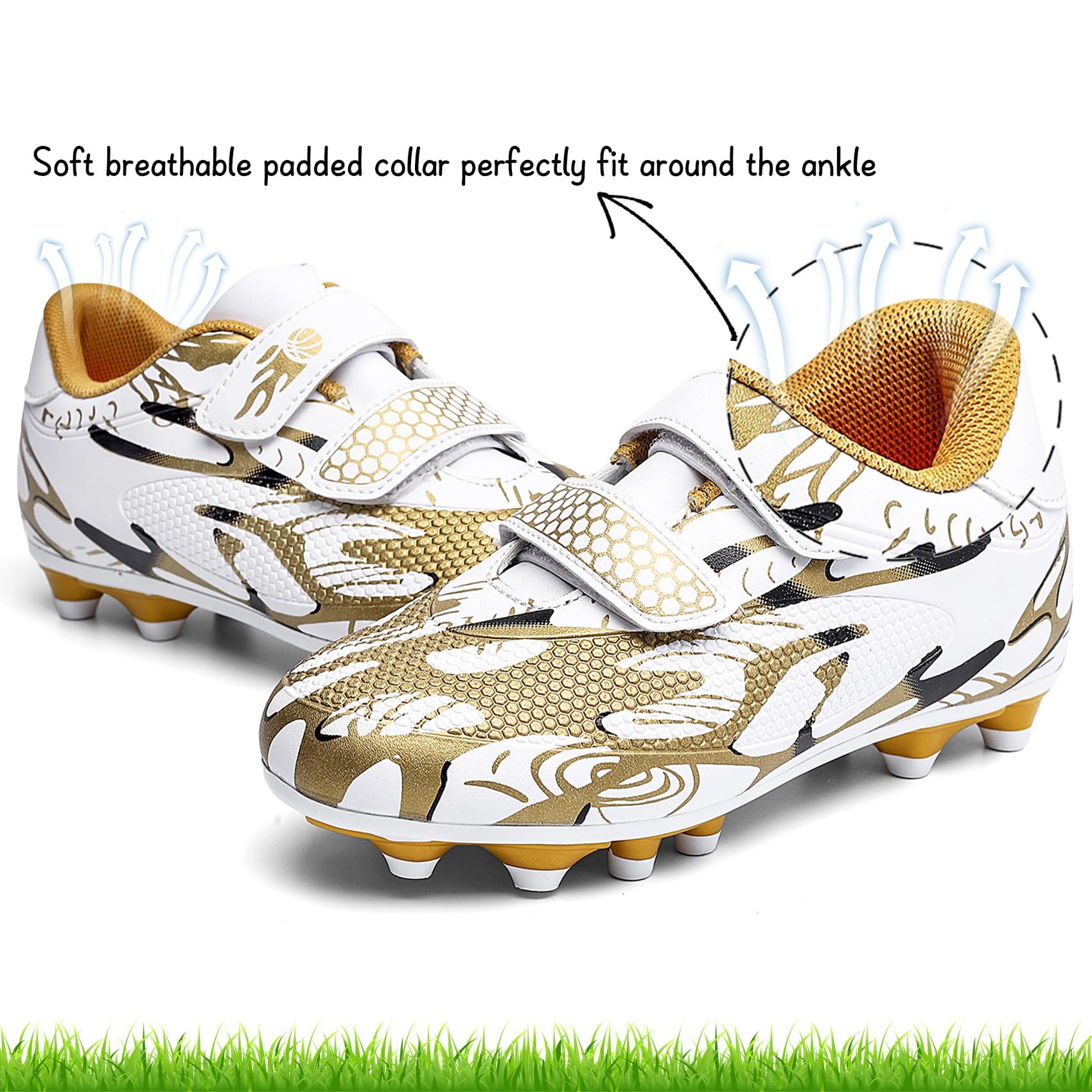 Unitysow Scarpe da Calcio Ragazzi Professionale All'aperto Sportivo Scarpe da Allenamento Bambini Teenager Scarpe Calcetto Spike Tacchetti