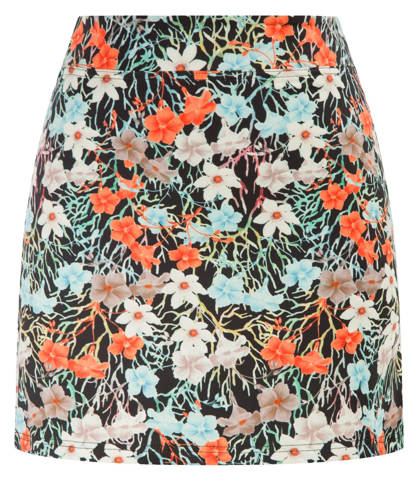 Women Tennis Skirt Knee Length 5'' Golf Skirt Floral Print Skirts with Pockets(Floral-1,XL)