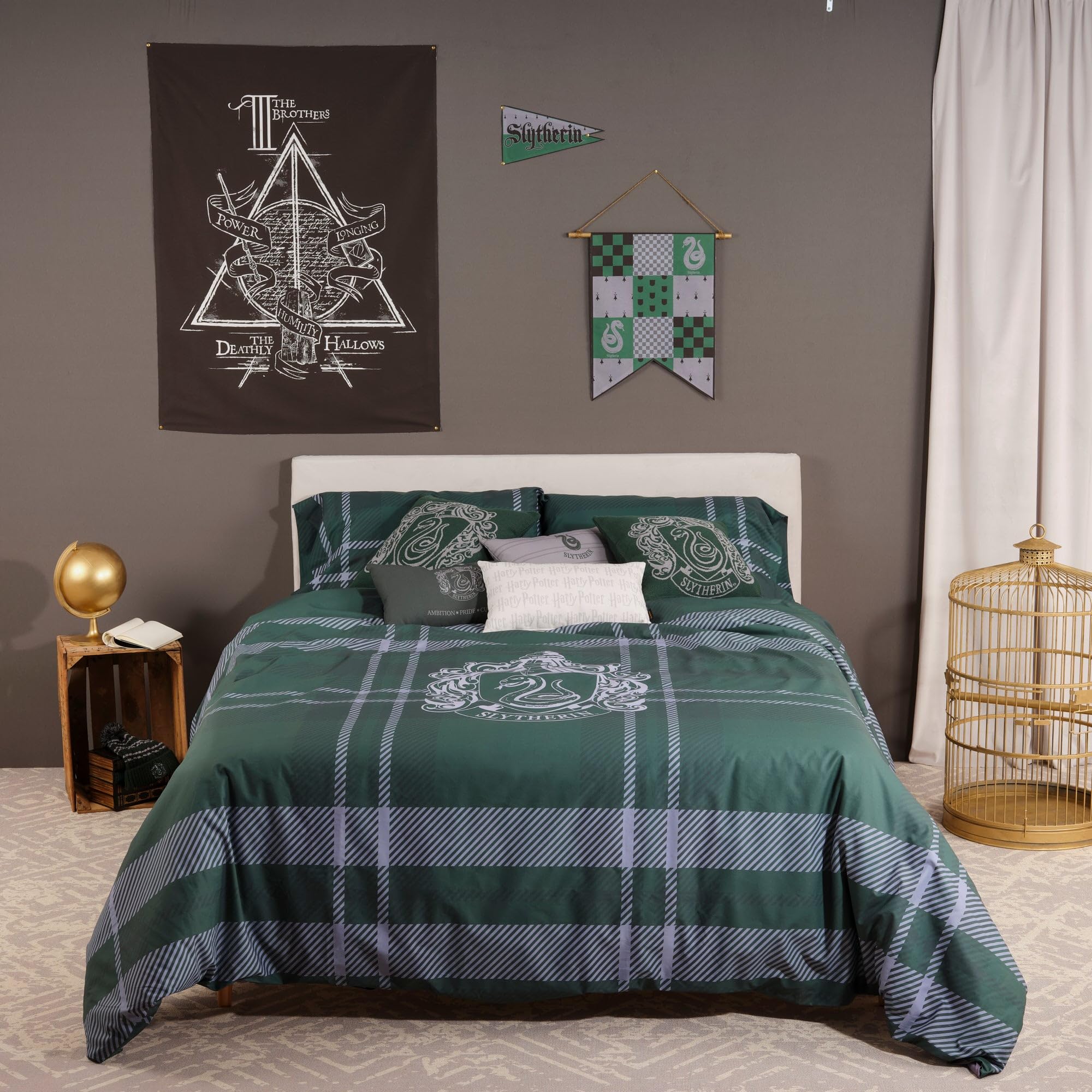 BELUM | Funda nórdica Harry Potter, Funda nórdica con Botones 100% algodón Modelo Classic Slytherin para Cama de 150/160 (240x220 cm)
