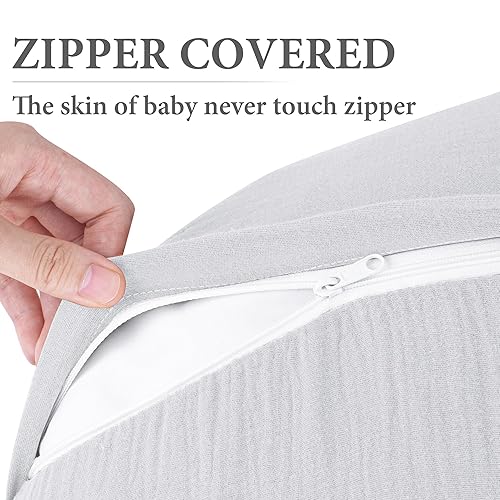 Miniatura 6 de Pro Goleem Funda de almohada de muselina de lactancia, 100% algodón, suave, transpirable, para madres que amamantan, se adapta a la almohada de